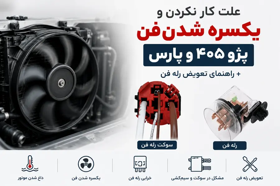علت یکسره شدن و کار نکردن فن پژو ۴۰۵ و پارس (آموزش تعویض رله و سوکت)